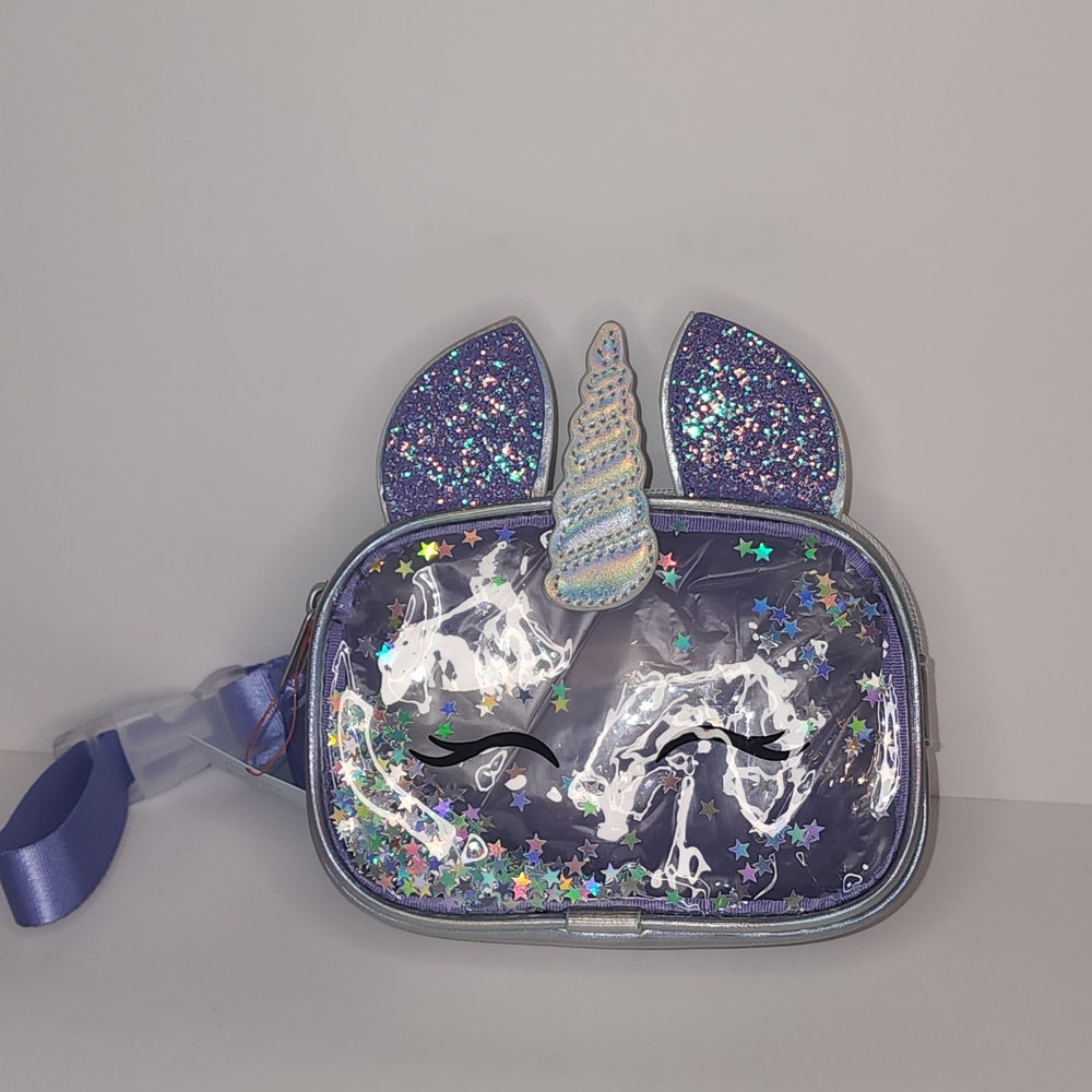 Unicorn Fanny Pack Glitter Clear Crossbody NWT